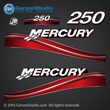 05 06 07 2005 2006 2007 250 hp 250hp Mercury FourStroke optimax decal set decals red