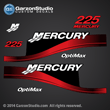 2003-2006 MERCURY 225 hp Optimax 37-855405A03 DECAL SET RED MERCURY 3.0L DFI OPTI DIGITAL TRACKER 225DFI L DIG MERCURY - (225DFI H.P. (2003 )) Model No: 1225D73AT Catalog No: 803485 03 - 200/225 DFI (3.0L)
