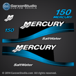 2004 MERCURY 150 hp Saltwater decal set BLUE 804696A00 804696A03