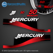 99 00 01 02 03 04 05 06 MERCURY 50 hp decal set red decals 50hp