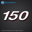 Mercury outboard 150 hp horspower decals blue shadow