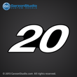 2005-2006 Mercury outboard 20 hp decal rear front black white