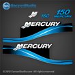 05 06 07 2005 2006 2007 MERCURY 150 hp decal set red decals 150hp