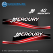 05 06 07 2005 2006 2007 MERCURY 40 hp decal set red decals 40hp