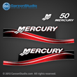 05 06 07 2005 2006 2007 MERCURY 50 hp decal set red decals 50hp