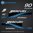 05 2005 MERCURY 90 hp saltwater decal set blue four stroke fourstroke 4 stroke decals 90hp