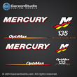 Mercury Racing 2006 2007 208 2009 2010 2011 2012 135 hp 135hp 135xs 135 xs Optimax 3.2 stroker decal set Mercury racing decals for your Optimax motor cowling  direct injection Custom Built by Mercury Racing M logo decals kit sticker stickers