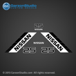 NISSAN MARINE Outboard Decal set 25 hp 25hp 90 91 92 93 94 95 96 97 98 99 NS25C2 NS25C3