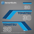 1985 1986 1987 Tohatsu Outboard Decal 30 hp 30hp m30a2 2stroke 2 stroke 2-stroke two two-stroke decal set kit stickers sticker graphics