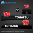 90 91 912 93 94 95 96 97 98 99 00 01 02 Tohatsu Outboard Decal set 18 hp 18hp mc18c2 mc18