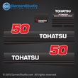 Tohatsu Outboard Decal 2002 - early Tohatsu 50 HP 50hp Decal set M50D M50d2 decals