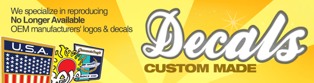 Johnson Outboards Custom Made Decals replicas obsolete stickers labels